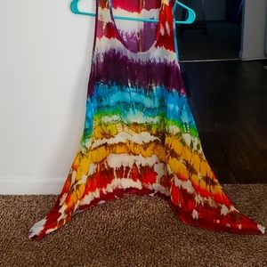 Madison Paige see-through tie-dye tank top large